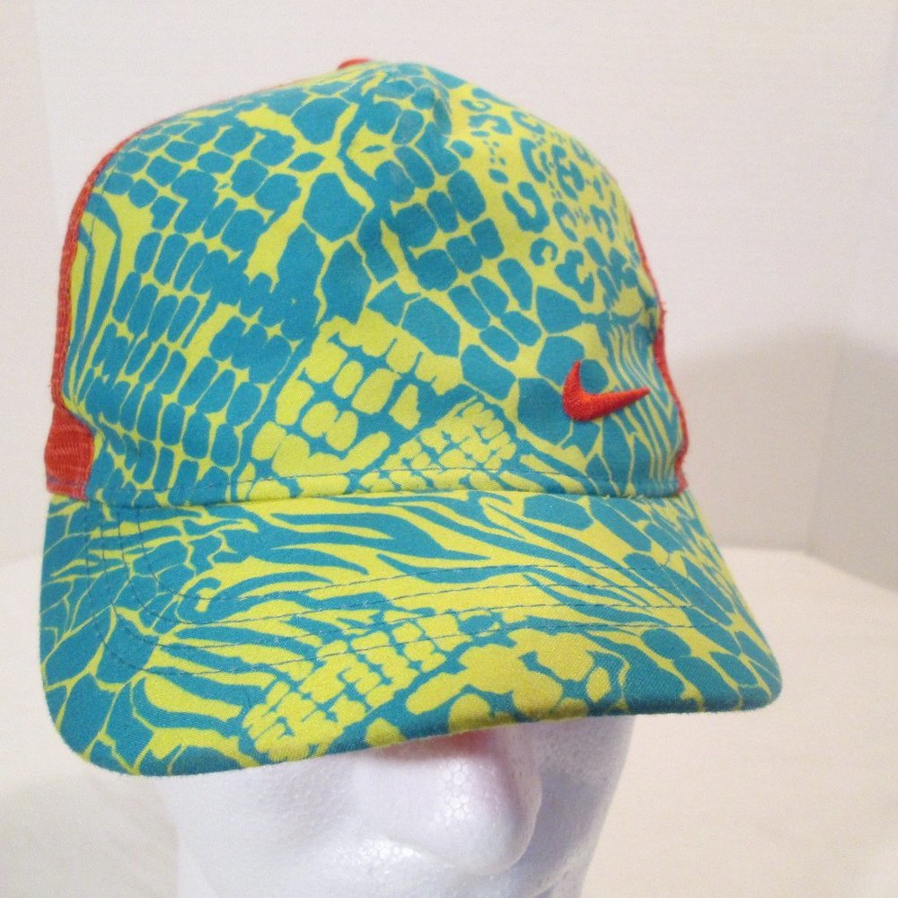 Nike Hat Cap Red Youth Unisex Red Yellow Blue Greenish Logo Geometric